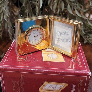 New Vintage Elgin Miniature Clock Book Picture Frame